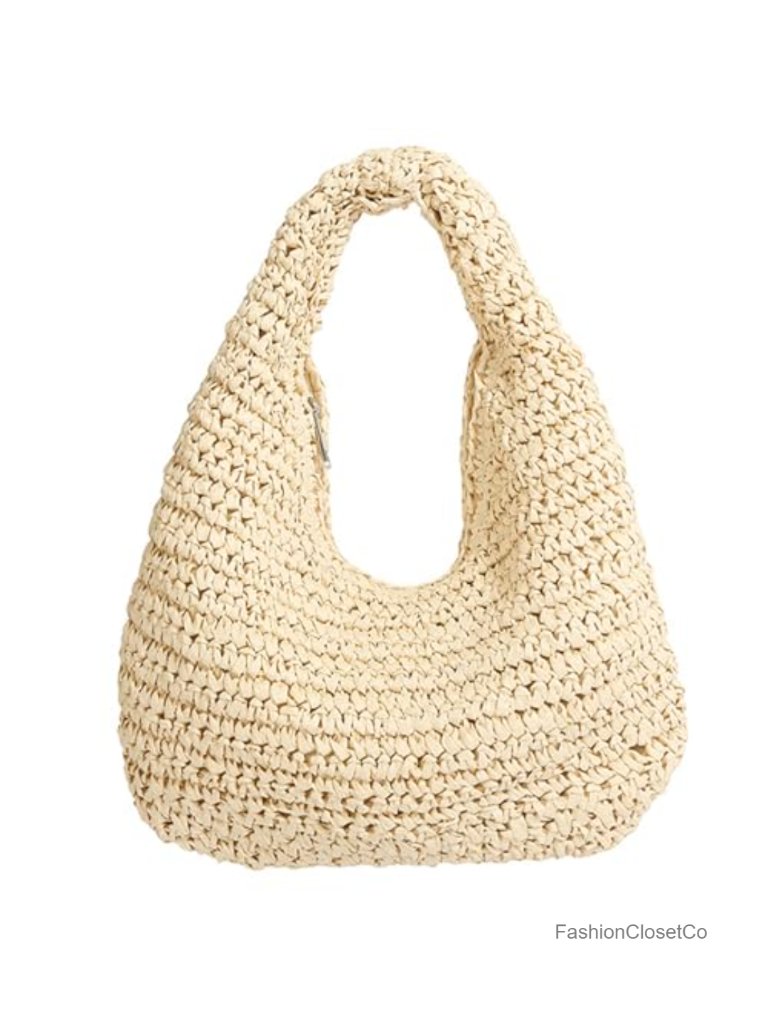 Straw Woven Shoulder Bag Tote Hobo Beach Purse
